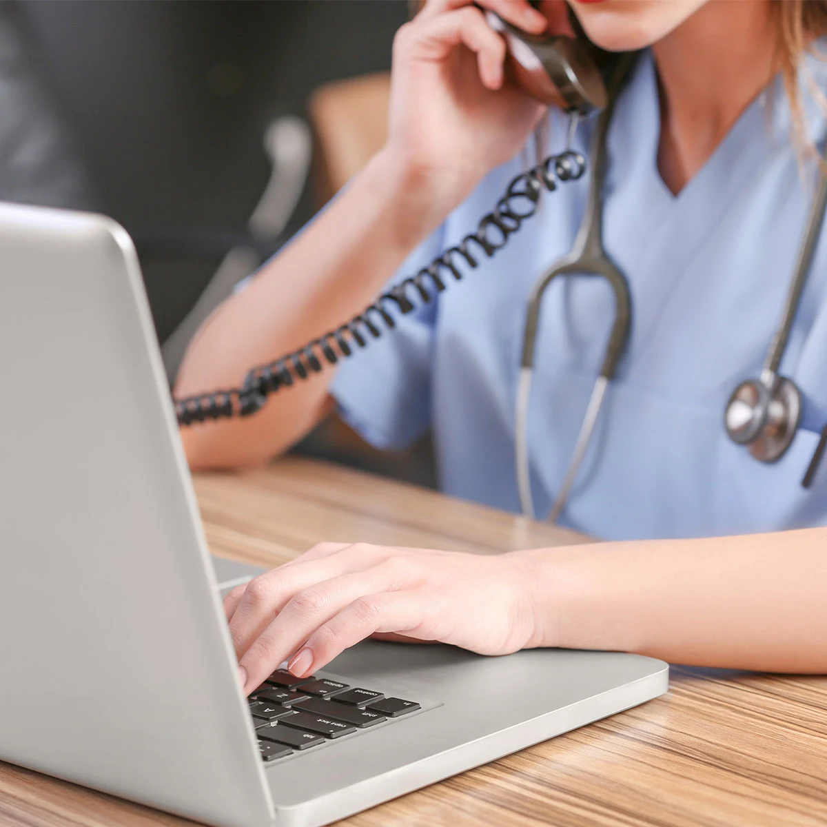 Nurse at computer